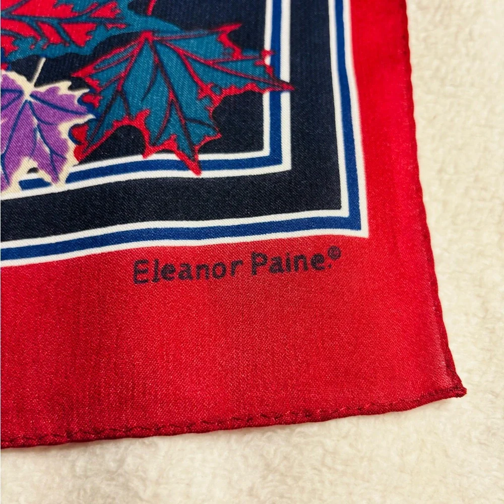 Scarf by Eleanor Paine Canadian Theme Maple Leaf Botanical Print NWOT - Picture 4 of 9